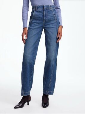 Madewell Straight-Leg High-Rise Jeans in Medium Blue